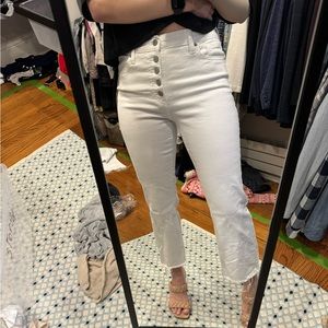 BR Cropped Bootcut White stretchy jeans